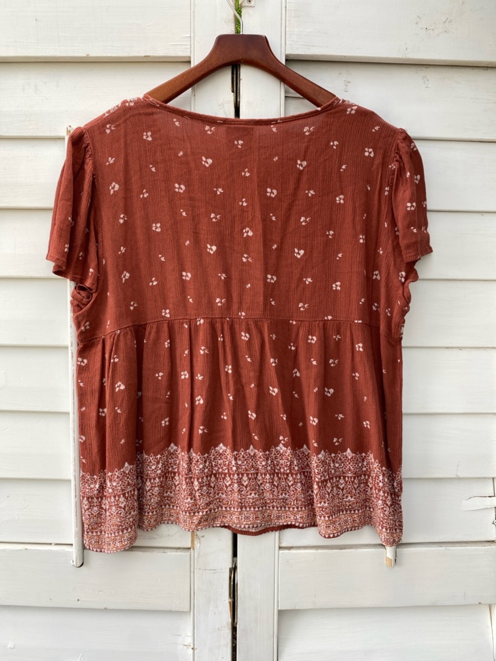 Knox Rose Rust Embroidered Peasant Tunic - Picture 4 of 4